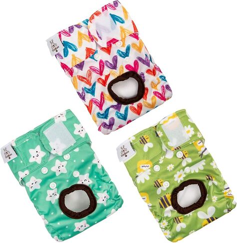 CuteBone Dog Diapers Female Washable Small Medium Large 3 Pack Reusable Doggie Diapers Puppy Period Pants for Doggy Heat Cycle Peeing D70L in Kuwait