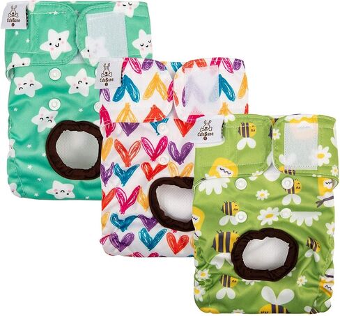 CuteBone Dog Diapers Female Washable Small Medium Large 3 Pack Reusable Doggie Diapers Puppy Period Pants for Doggy Heat Cycle Peeing D70L in Kuwait