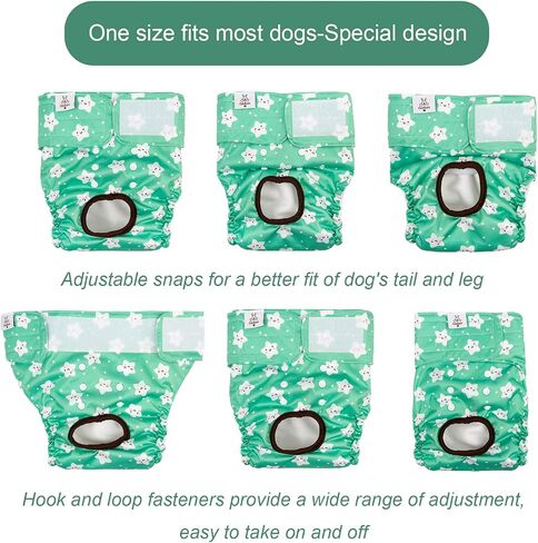 CuteBone Dog Diapers Female Washable Small Medium Large 3 Pack Reusable Doggie Diapers Puppy Period Pants for Doggy Heat Cycle Peeing D70L in Kuwait