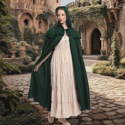 Regenboog رأس عصر النهضة بقلنسوة للنساء والرجال، عباءة العصور الوسطى للبالغين، عباءة فايكنغ مع قلادة سيف الفايكنج in Kuwait