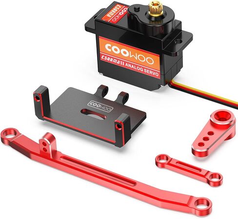 COOWOO RC Servo، مؤازرة توجيه مع حامل مؤازر وأجزاء ترقية قرن مؤازر لسيارة 1/24 SCX24 RC الزاحفة ترقيات كاملة (الحزمة B) in Kuwait