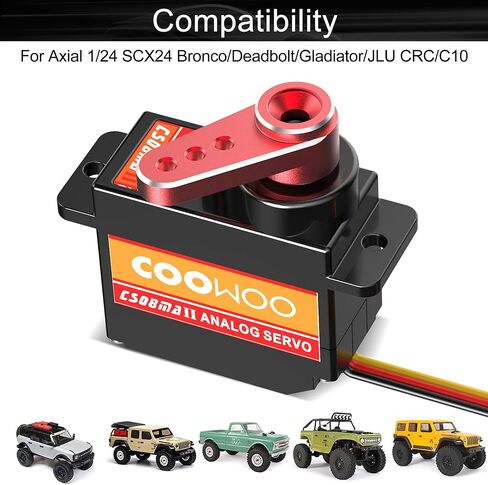 COOWOO RC Servo، مؤازرة توجيه مع حامل مؤازر وأجزاء ترقية قرن مؤازر لسيارة 1/24 SCX24 RC الزاحفة ترقيات كاملة (الحزمة B) in Kuwait