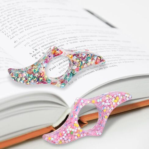 Book Page Holder for Reading, 2 Pcs Dried Flower Resin Transparent Thumb Bookmark, Book Accessories for Reading Lovers, Gifts for Bookworm, Readers, Literary, Students, Teachers in Kuwait