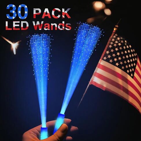 30 PCS Green Fiber Optic Wands Glow Fiber Wands Bulk LED Light Up Wands with 3 Flashing Modes LED Flashing Sticks for Halloween Christmas St. Patrick’s Day Easter Wedding Bridal Shower Birthday in Saudi Arabia