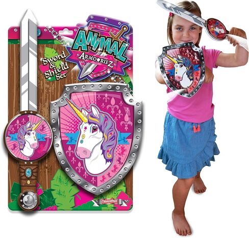 Unicorn from Deluxebase. Unicorn Foam Toy Sword and Shield. Dress Up & Pretend Play Unicorn Costumes Playset with EVA Foam Sword for Kids. Great Kids Gift and Party Favor. in Saudi Arabia