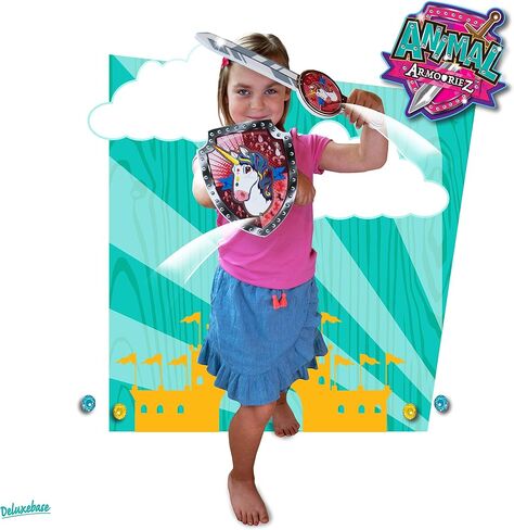 Unicorn from Deluxebase. Unicorn Foam Toy Sword and Shield. Dress Up & Pretend Play Unicorn Costumes Playset with EVA Foam Sword for Kids. Great Kids Gift and Party Favor. in Saudi Arabia