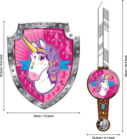 Unicorn from Deluxebase. Unicorn Foam Toy Sword and Shield. Dress Up & Pretend Play Unicorn Costumes Playset with EVA Foam Sword for Kids. Great Kids Gift and Party Favor. in Saudi Arabia