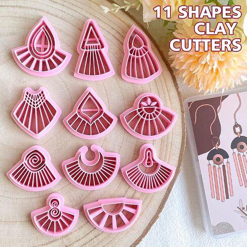 Keoker Macrame Polymer Clay Cutter, Clay Cutters for Polymer Clay Jewelry, Boho Polymer Clay Cutters for Earrings Making, Tassel Clay Cutters, 21 Shapes Polymer Clay Earring Cutters in Saudi Arabia