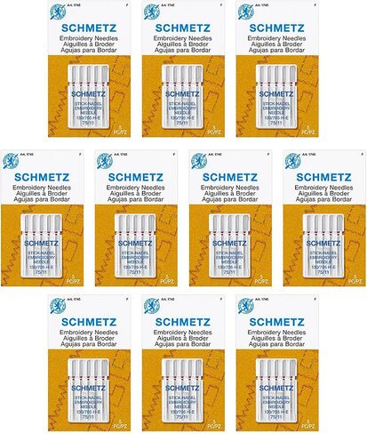 50 Schmetz Embroidery Sewing Machine Needles - Size 75/11 - Box of 10 Cards in Kuwait