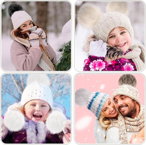 SIQUK 15 Pieces Faux Fur Pom Pom Balls 6 Inch Large Faux Fur Pom Pom for Hats, Fluffy Pom Pom Faux Fox Pom Pom with Elastic Loop for Knitting Hat Gloves Scarves Crafts Accessories in Kuwait