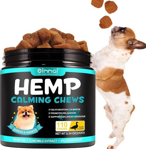 Hemp Calming Chews for Dogs, Dog Training & Behavior Aids, Dog Calming Treats, Natural Soothing Snacks Hemp + Valerian Root, Dog Anxiety Relief & Aggressive Behavior, 110PCS Calming Dog Treats in Kuwait
