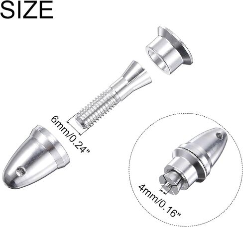 MECCANIXITY RC Plane Airplane Spinners Propeller Adapter, 4mm Aperture and 6mm Output Axle Propeller Adapter Saver for Shaft Brushless Motor Speed Controllers, Pack of 8 in Saudi Arabia