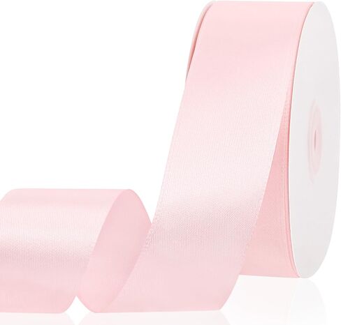 Light Pink Satin Ribbon 1-1/2 Inch,50 Yards Light Pink Fabric Ribbon for Gift Wrapping,Crafts,Flower Bouquet,Bows Making,Balloons,Wedding,Birthday Party,Baby Shower Decoration in Saudi Arabia