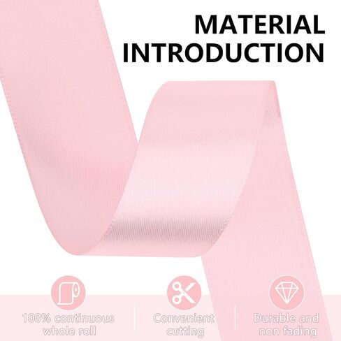 Light Pink Satin Ribbon 1-1/2 Inch,50 Yards Light Pink Fabric Ribbon for Gift Wrapping,Crafts,Flower Bouquet,Bows Making,Balloons,Wedding,Birthday Party,Baby Shower Decoration in Saudi Arabia
