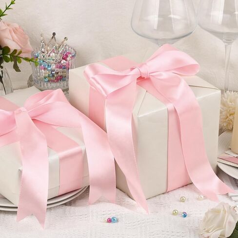 Light Pink Satin Ribbon 1-1/2 Inch,50 Yards Light Pink Fabric Ribbon for Gift Wrapping,Crafts,Flower Bouquet,Bows Making,Balloons,Wedding,Birthday Party,Baby Shower Decoration in Saudi Arabia
