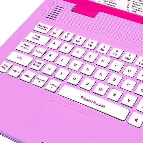 Lexibook Barbie, Educational and Bilingual Laptop in English/Spanish, Toy for Children with 124 Activities to Learn, Play Games and Music, Pink, JC598BBi2 in Saudi Arabia
