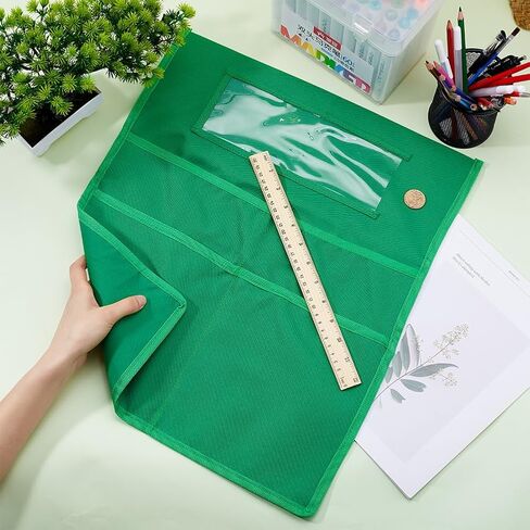 CRASPIRE Chair Buddy Storage Pocket 19x16.5inch Chair Back Organizer Chart Green with Name Tag Label Slot Students Seat Chairback Multiple Pockets for School Home Classroom Preschool Daycare Supplies in Saudi Arabia