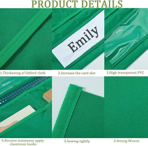 CRASPIRE Chair Buddy Storage Pocket 19x16.5inch Chair Back Organizer Chart Green with Name Tag Label Slot Students Seat Chairback Multiple Pockets for School Home Classroom Preschool Daycare Supplies in Saudi Arabia