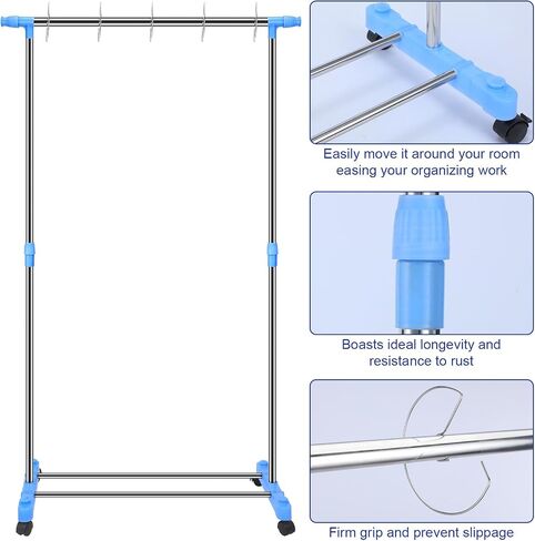Adjustable Pocket Chart Stand Stainless Steel Expandable Chart Stand with Casters Rolling Anchor Holder with 5 Rings for Classroom Home Educational Tools, Adjustable to 63 Inch(Black) in Saudi Arabia