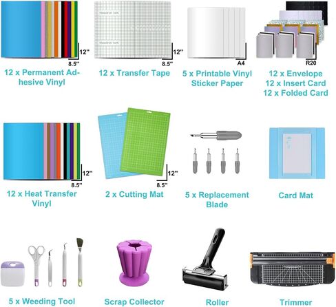 LOPASA Starter Kit for Cricut Joy Xtra Machine, Extra Bundle for Beginners, 8.5x12 Xtra Size Accessories and Supplies for Newbies, Everything Material You Need (Card Making Bundle) in Kuwait
