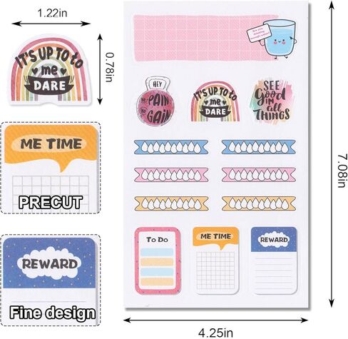 ABTOLS 12 Sheets / 730 pcs Day and Month Planner Stickers, Fitness Budget Workout Mini Planner Stickers, Diary Planning Stickers for Calendar Planning Journal Holiday Seasonal Events in Kuwait