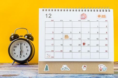 ABTOLS 12 Sheets / 730 pcs Day and Month Planner Stickers, Fitness Budget Workout Mini Planner Stickers, Diary Planning Stickers for Calendar Planning Journal Holiday Seasonal Events in Kuwait