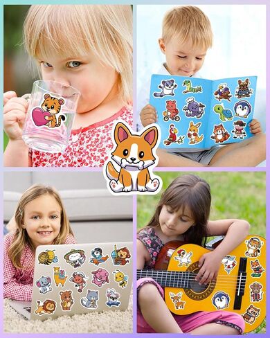 Cute Stickers, Animal Stickers, 100 PCS Water Bottle Stickers for Kids, Vinyl Stickers for Laptop, Skateboard, Phone, Summer Stickers for Kids Teens Girls in Saudi Arabia