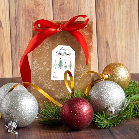 ملصقات بطاقات عيد الميلاد Joycraft، ملصقات علامات اسم عيد الميلاد مقاس 3 × 2، 120 قطعة من ملصقات عيد الميلاد المرحة البيضاء، ملصقات هدايا كبيرة لعطلات الشتاء لتغليف الهدايا، هدايا الحفلات in Saudi Arabia