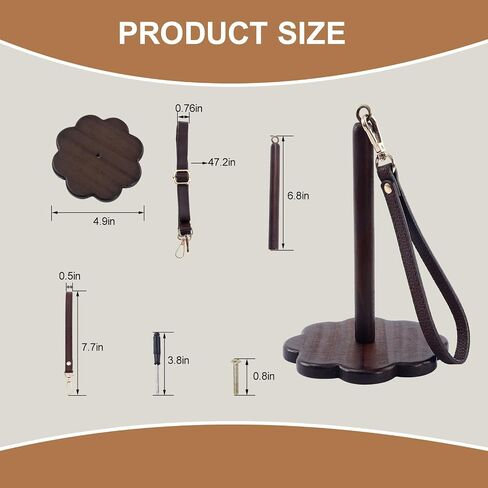 Portable Wrist Yarn Holder for Crocheting Wooden Yarn Ball Holder with Wristband and Shoulder Strap Yarn Minder Spinner Knitting Supplies Crochet Gift for Knitting Lovers (Black Walnut Color) in Saudi Arabia