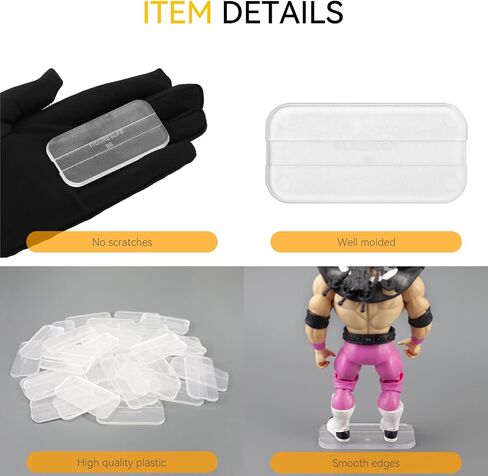 56PCS Action Figure Display Stand with 120PCS Adhesive, Figure Toy Organizer Accessories Bases No Pegs, Fit for All Figures Such as Star Was Black Series/Gi Jeo/Marvel Legends etc., Clear Round in Saudi Arabia