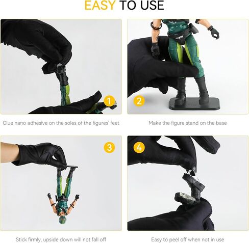 56PCS Action Figure Display Stand with 120PCS Adhesive, Figure Toy Organizer Accessories Bases No Pegs, Fit for All Figures Such as Star Was Black Series/Gi Jeo/Marvel Legends etc., Clear Round in Saudi Arabia