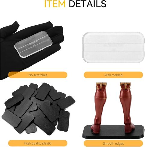56PCS Action Figure Display Stand with 120PCS Adhesive, Figure Toy Organizer Accessories Bases No Pegs, Fit for All Figures Such as Star Was Black Series/Gi Jeo/Marvel Legends etc., Clear Round in Saudi Arabia