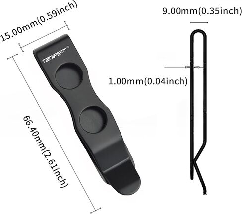 TONIFE Pocket Clip for Smartphones Multi Tool Utility Clip for Belt Holster Mobile Case, Secured with 3M VHB Adhesive, Stainless Steel in Kuwait