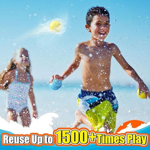 Newluck 15 PCS Reusable Water Balloon for Kid, Water Balloon Quick Fill Self Sealing for Pool Beach Bath, Outdoor Water Toy Refillable Water Balloon Bulk for Summer Water Game Activities in Backyard in Saudi Arabia
