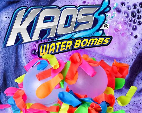 KAOS Water Balloon 100 pcs per Pack w/Hose Nozzle (1 Pack) Assorted Colored Balloons for Kids & Adult. Quick & Easy Fill Latex Water Bomb. Fun Outdoor Splash Summer Games. Bulk Party Favors. 114-1 in Saudi Arabia