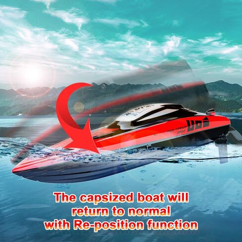 Cheerwing 17" Brushless RC Boat for Adults Kids, 40 km/h Fast Remote Control Boat with Self-Righting & Low Battery Alarm, Speed Boat for Pools, Lakes, River in Saudi Arabia