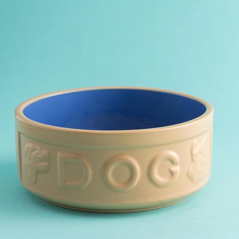 Mason Cash Cane & Blue Lettered Stoneware Dog Bowl, 18 cm in Saudi Arabia