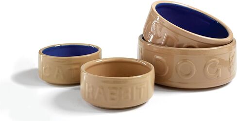 Mason Cash Cane & Blue Lettered Stoneware Dog Bowl, 18 cm in Saudi Arabia