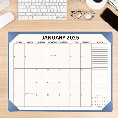 Desk Calendar 2025-2026 with Desktop Mat, 22x17 inch Large Desk Pad Calendar 18 Months Runs from 2025 to June 2026, Big Desk Blotter Calendar for Home Office and School, Apricot in Saudi Arabia