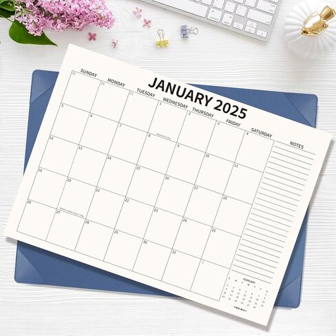 Desk Calendar 2025-2026 with Desktop Mat, 22x17 inch Large Desk Pad Calendar 18 Months Runs from 2025 to June 2026, Big Desk Blotter Calendar for Home Office and School, Apricot in Saudi Arabia