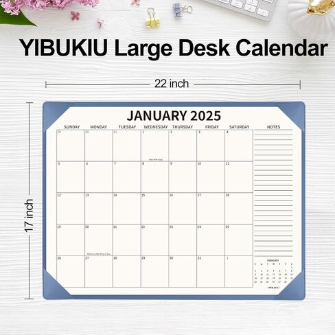 Desk Calendar 2025-2026 with Desktop Mat, 22x17 inch Large Desk Pad Calendar 18 Months Runs from 2025 to June 2026, Big Desk Blotter Calendar for Home Office and School, Apricot in Saudi Arabia