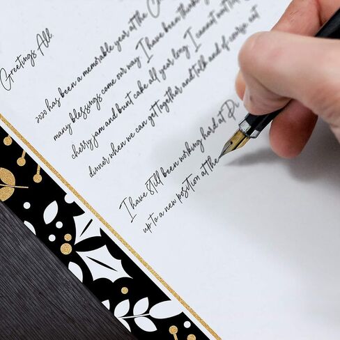 Great Papers! Black And Faux Gold Holiday Letterhead / 80 Sheets 8.5" x 11" Elegant & Chic Christmas Paper in Saudi Arabia
