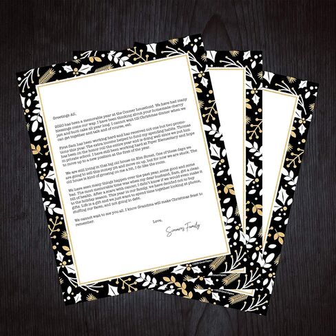 Great Papers! Black And Faux Gold Holiday Letterhead / 80 Sheets 8.5" x 11" Elegant & Chic Christmas Paper in Saudi Arabia