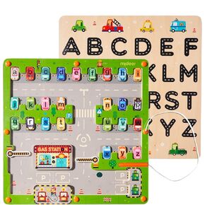 MiDeer Magnetic Alphabet Maze, 2 in 1 Double Sided Alphabet Tracing Board Magnetic Maze for Kids, Montessori Educational Toys, Toddlers Fine Motor Skills Sensory Toy for Kid Ages 3-5
