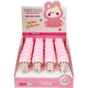 Glues Sticks, Cute Cartoon Plastic Solid Glues High Viscosity Glues Stick for Children Students Office Stationery Gift, 85*18*35 (mm), Lucky Baby