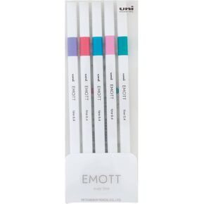 Uni Emott Fineliners - Set of 5, Candy Pop Colors