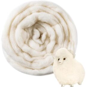 3.53oz White Felting Wool Roving - Sukh Wool Roving Supplies for Needle Felting Starter Needle Felting Kit for Beginners & Adult Core Wool Roving Bulk Felt Kits Felting Tools Spinning DIY Craft