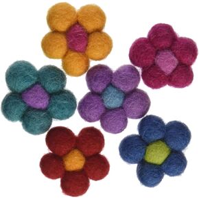 Dimensions Feltworks 1.4" Wool Felt Flower Embellishment Decorations, 6ct