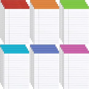 Colarr 24 Pack Legal Pads 3 x 5 Inches Lined Notepads 50 Sheets Wide Ruled Writing Pads for School College Office Business