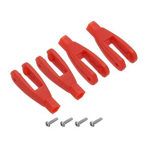 MECCANIXITY 4Pcs Nylon Clevis M2 Thread Linkage 2mm End with Screws Fixing Wings for RC Airplane Car Helicopter Model Replacements,Black